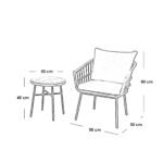 ⁦طقم أثاث خارجي 3 قطع حديد و رتان⁩ - الصورة ⁦2⁩