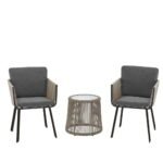 ⁦طقم أثاث خارجي 3 قطع راتان وسوفت 3 قطع⁩ - الصورة ⁦3⁩